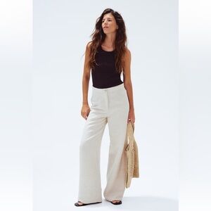 H&M Cream Wide-Leg Pants